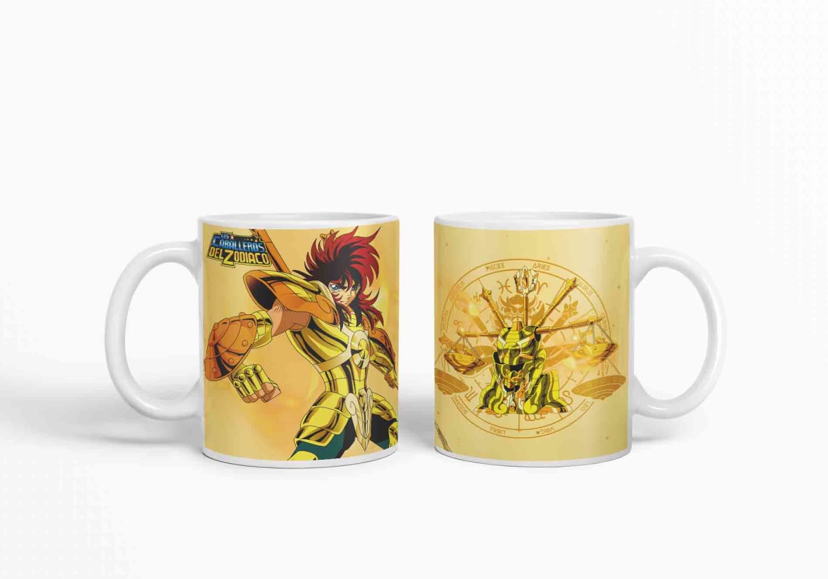 Taza Caballero Del Zodiaco - Libra Dorado D19 (320ml)3