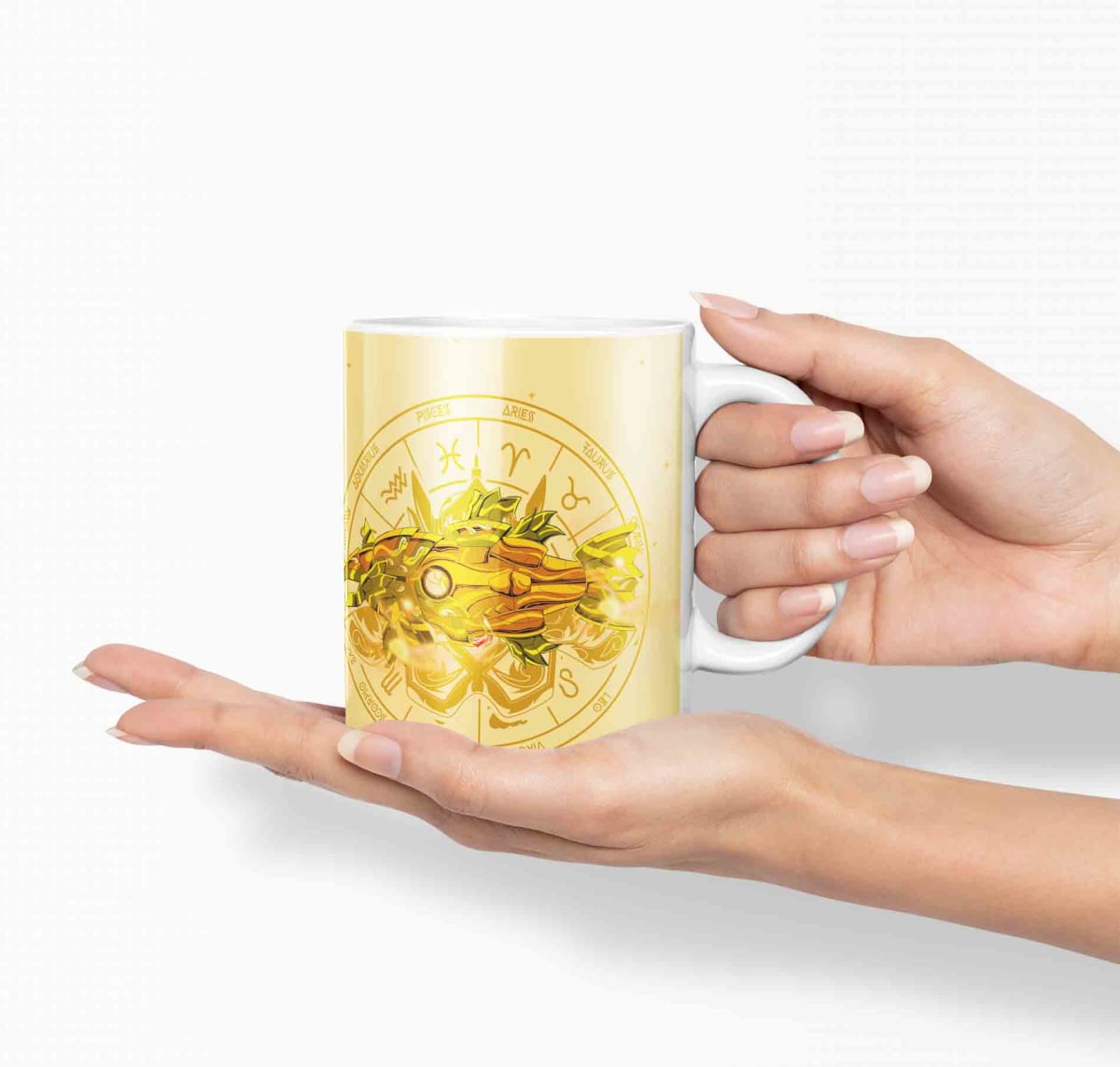 Taza Caballero Del Zodiaco - Piscis Dorado D22 (320ml)2