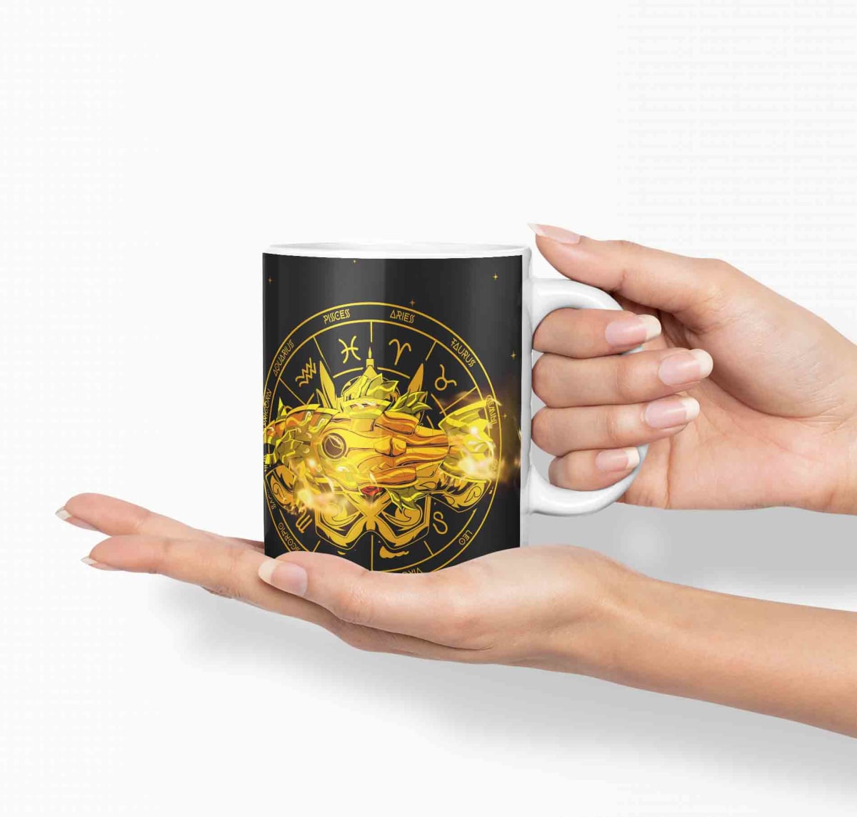 Taza Caballero Del Zodiaco - Piscis Negro D23 (320ml)2