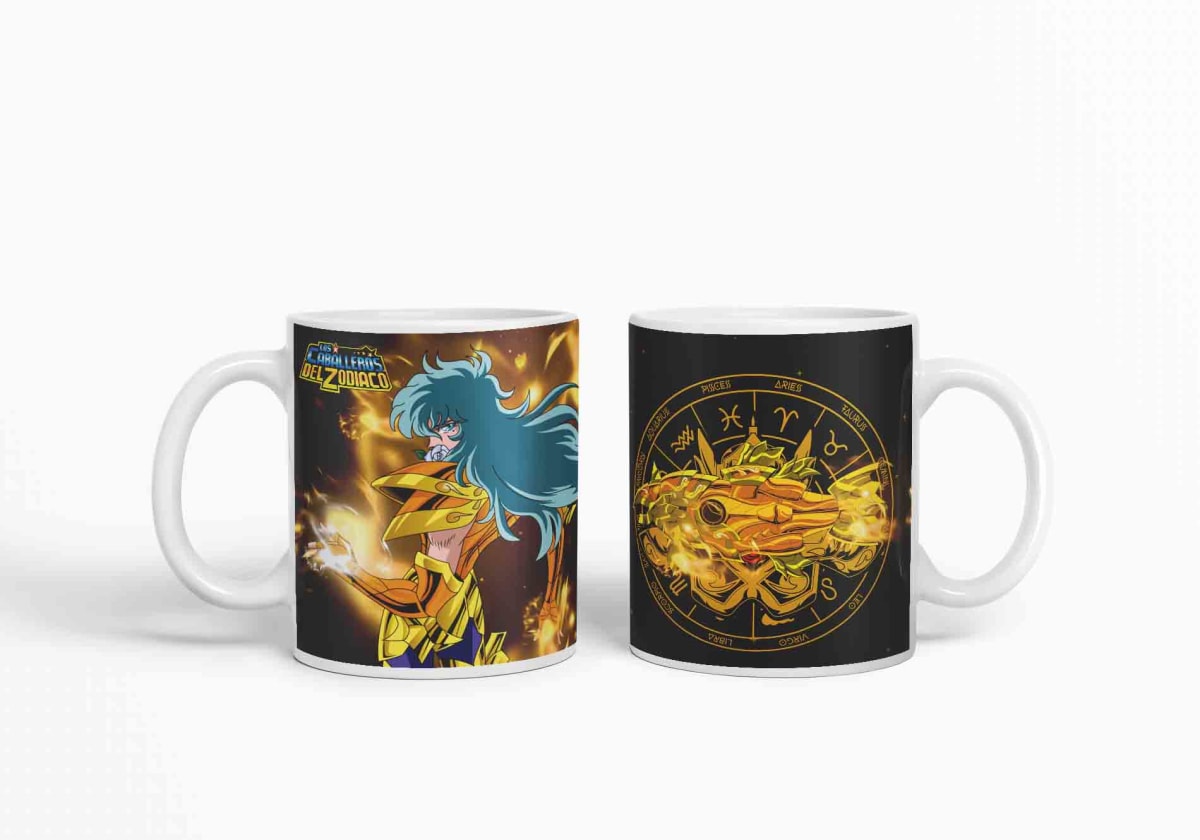 Taza Caballero Del Zodiaco - Piscis Negro D23 (320ml)3