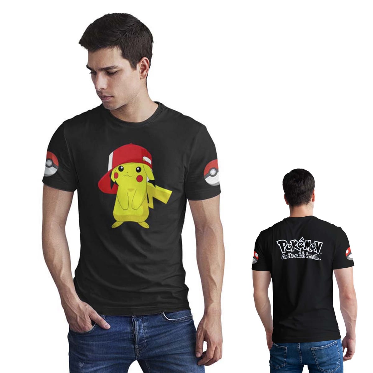 Polera Pokémon gotta catch em all D21 0