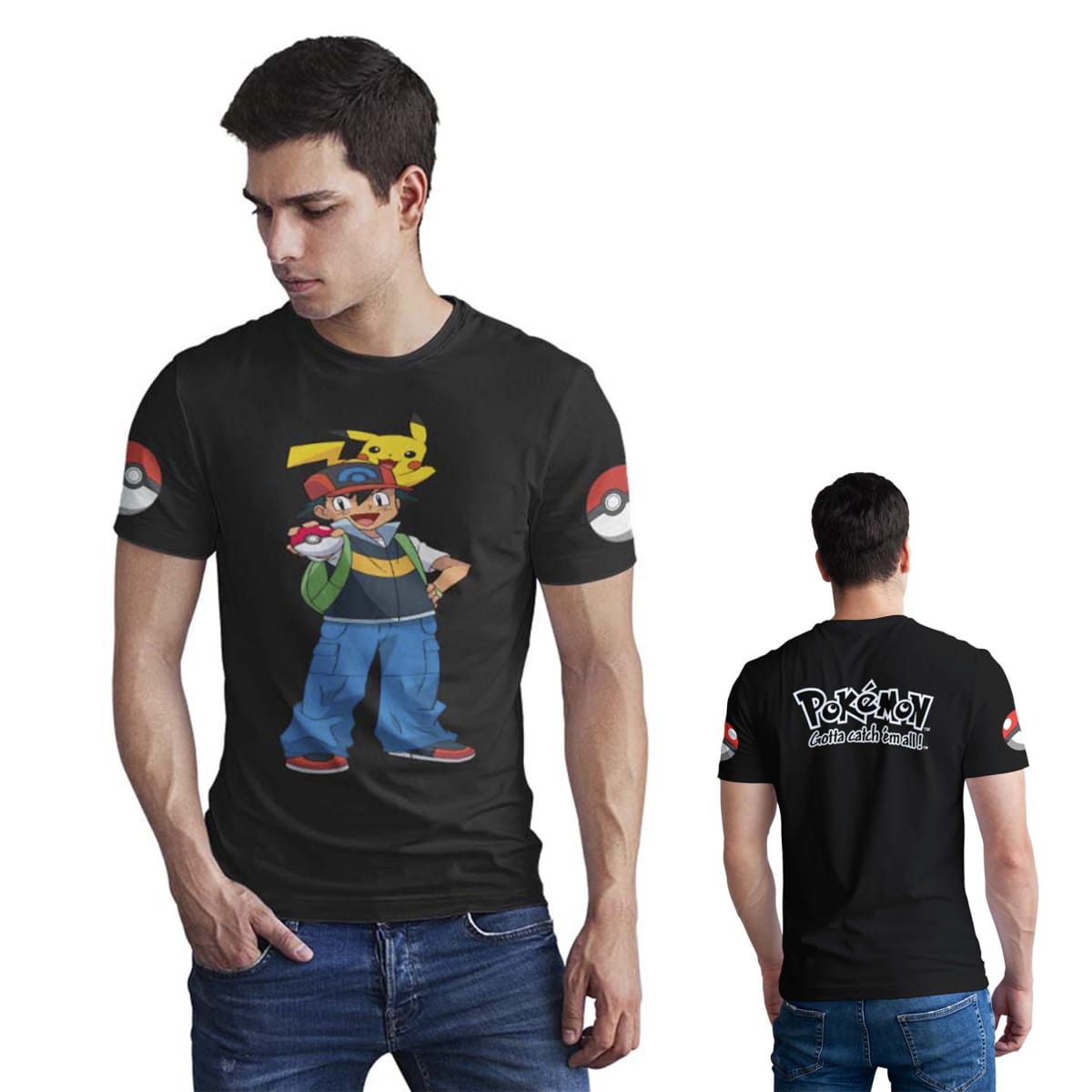 Polera Pokémon gotta catch em all D3 0