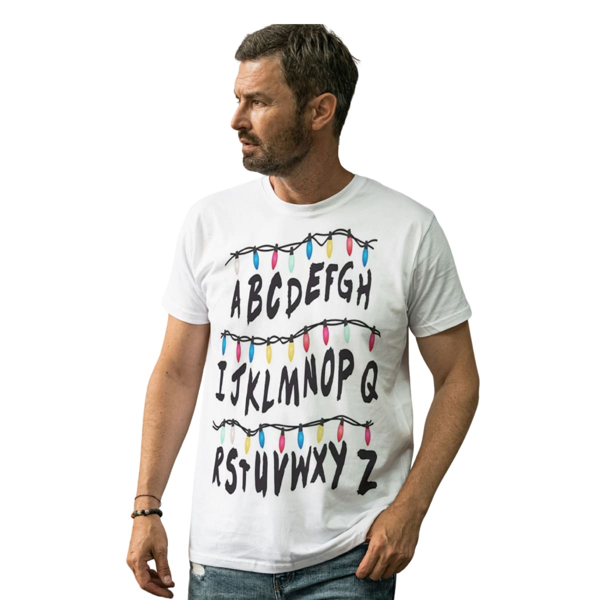 Polera Stranger Things, Abecedario Luces de Joyce D44