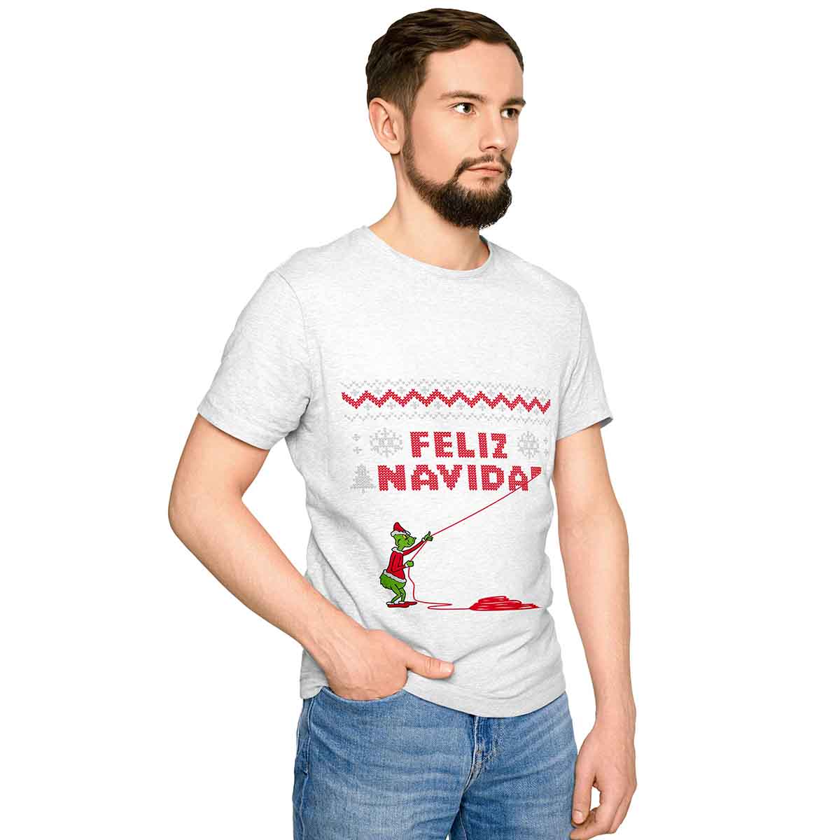 Polera Blanca Navideña D42