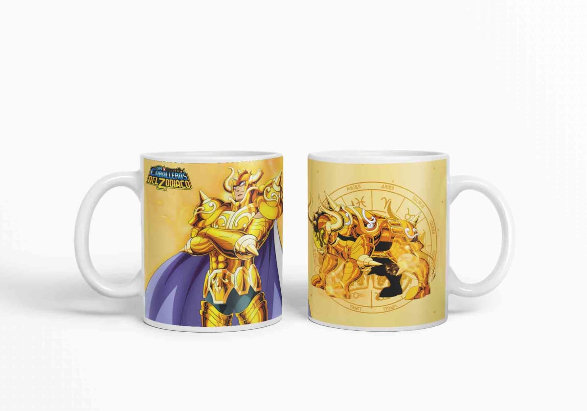 Taza Caballero Del Zodiaco - Tauro Dorado D26 (320ml)3