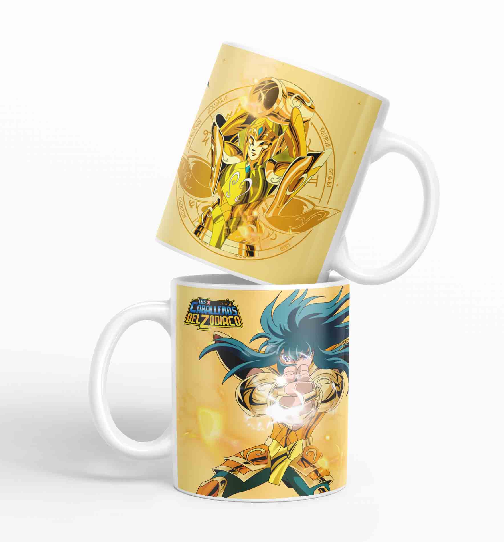 Taza Caballero Del Zodiaco - Acuario Dorado D1 (320ml)