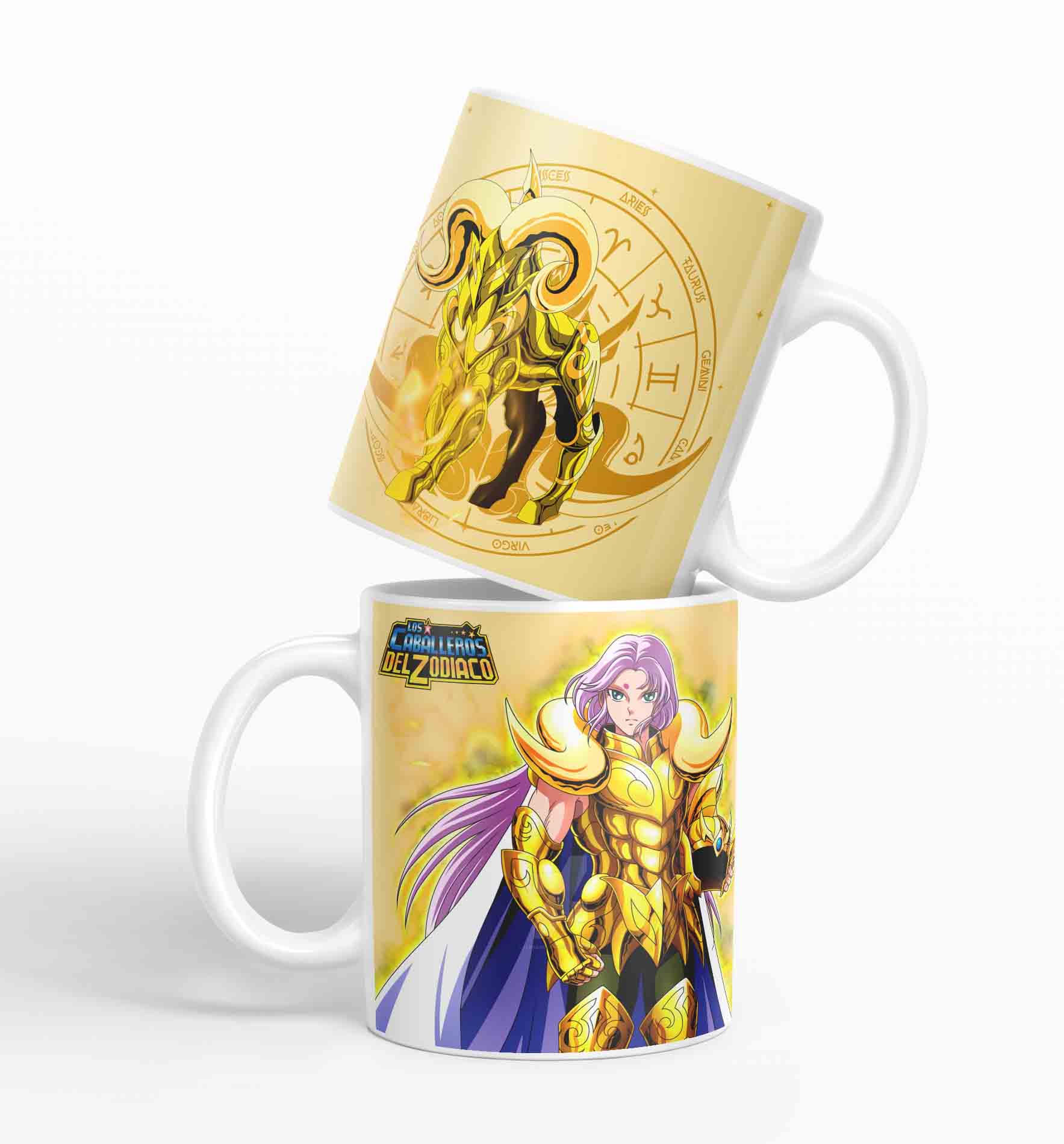 Taza Caballero Del Zodiaco - Aries Dorado D4 (320ml)
