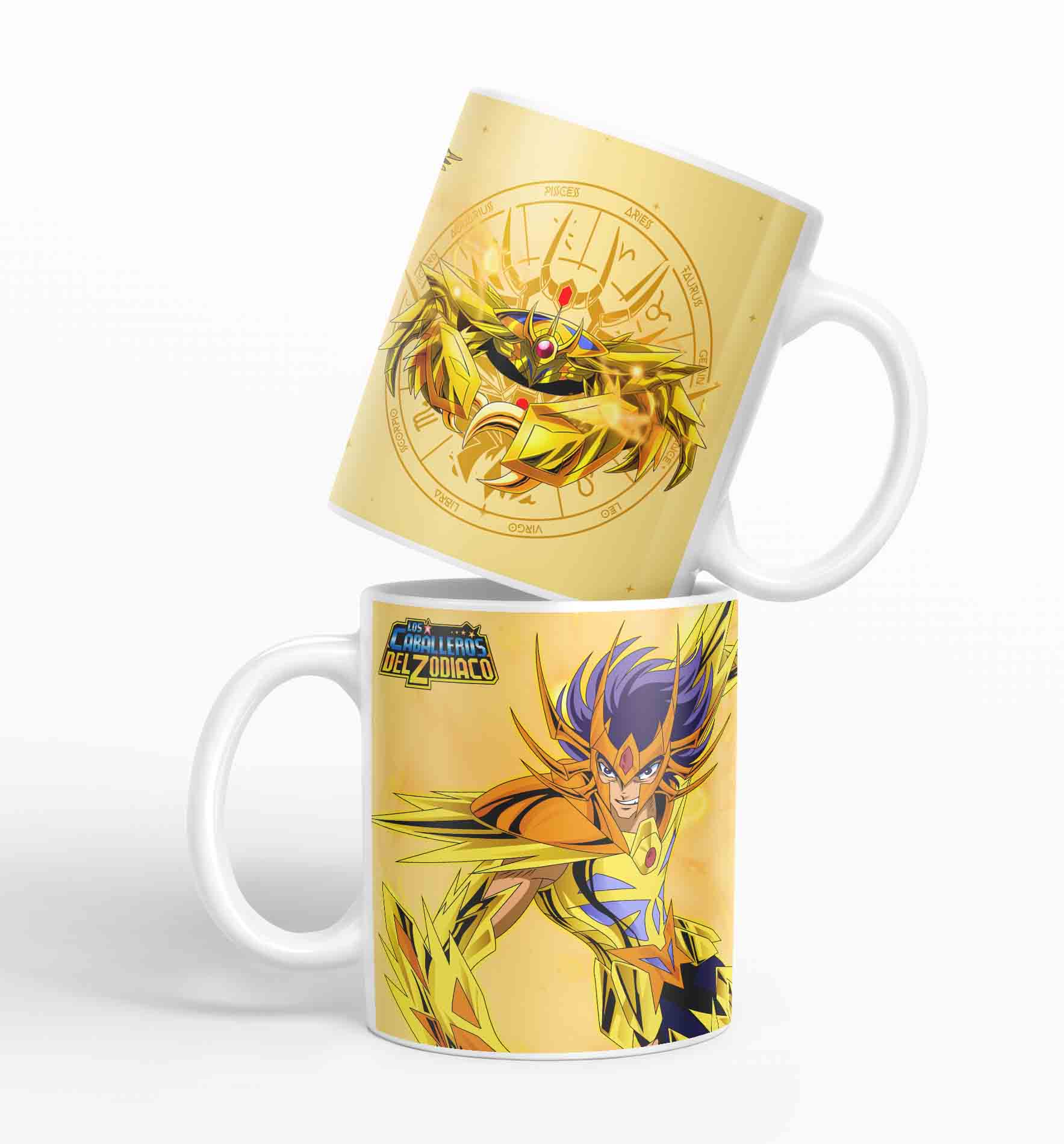 Taza Caballero Del Zodiaco - Cancer Dorado D6 (320ml)