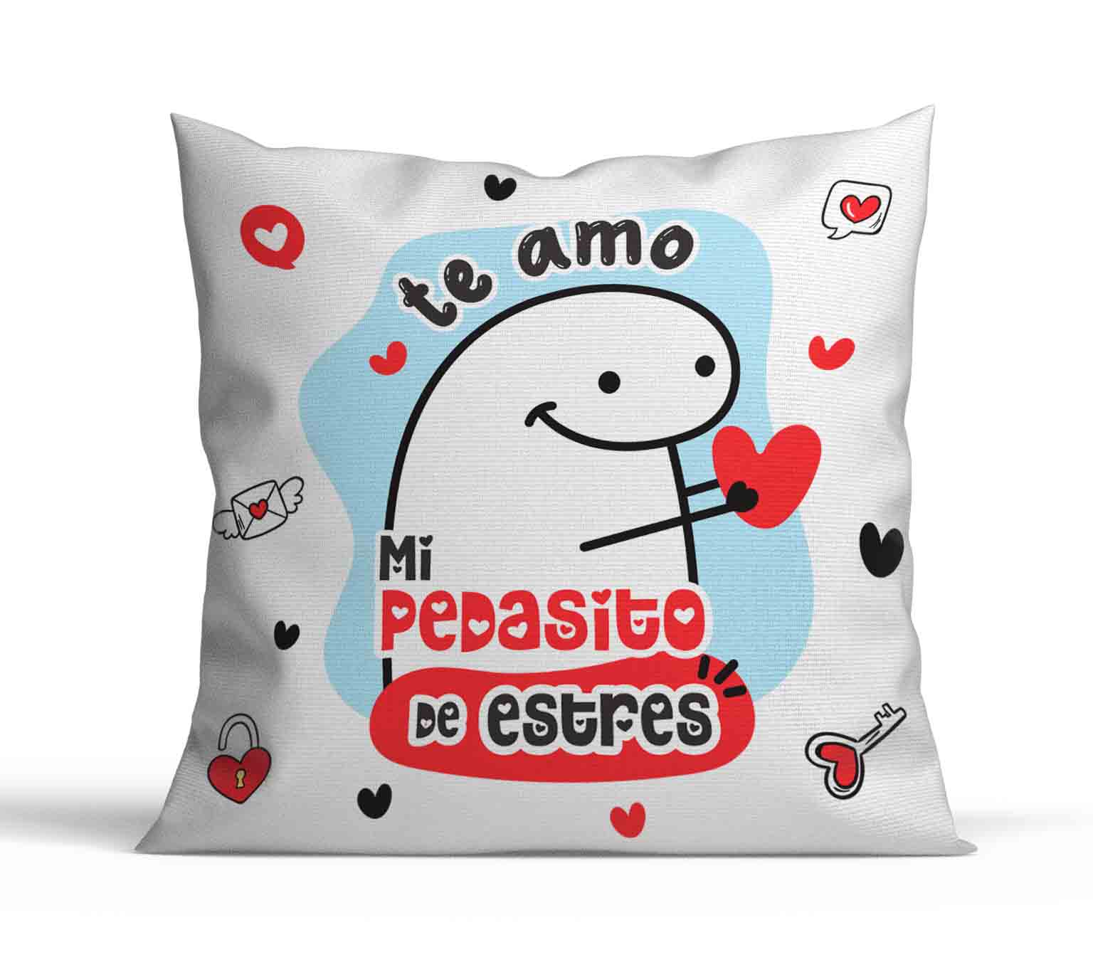 Cojín Flork Te amo Mi pedacito de estres - San Valentin D6