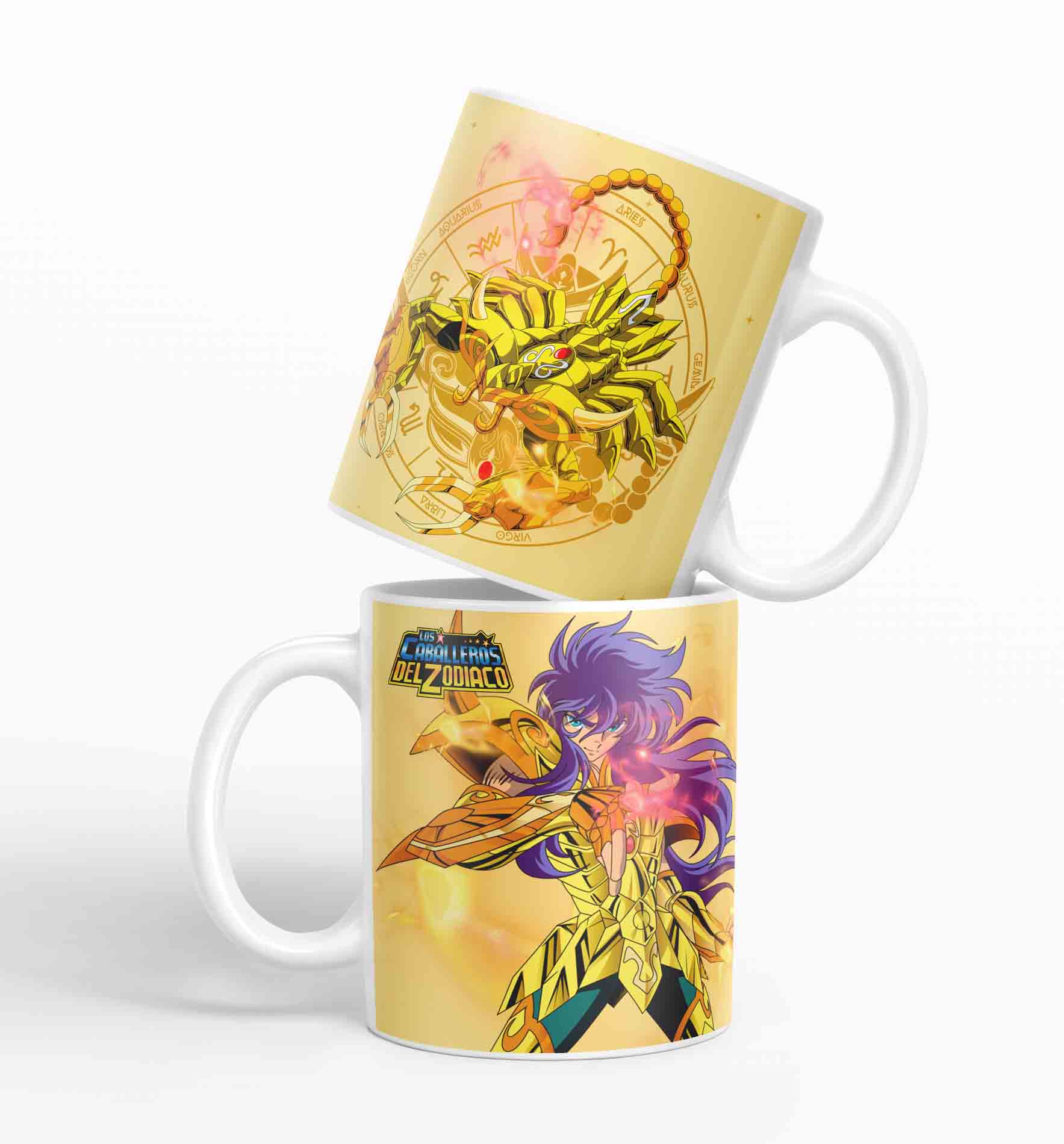 Taza Caballero Del Zodiaco - Escorpio Dorado D12 (320ml)