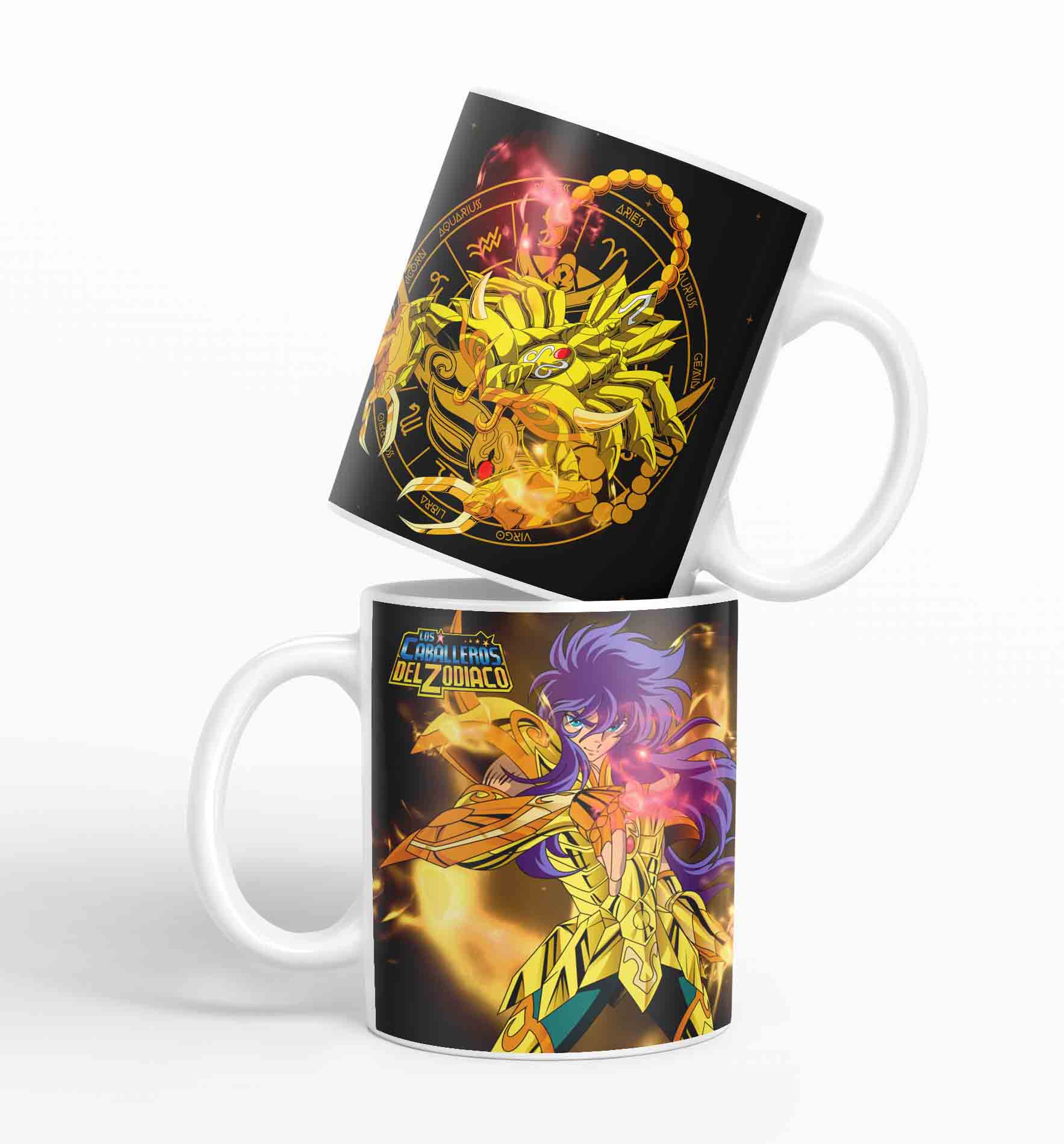 Taza Caballero Del Zodiaco - Escorpio Negro D13 (320ml)