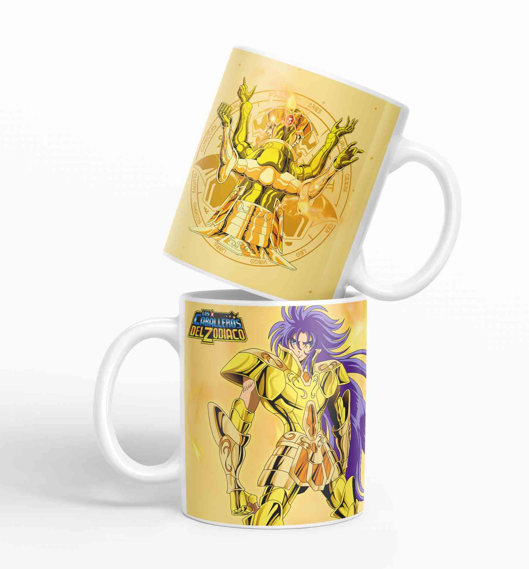 Taza Caballero Del Zodiaco - Géminis Dorado D15 (320ml)