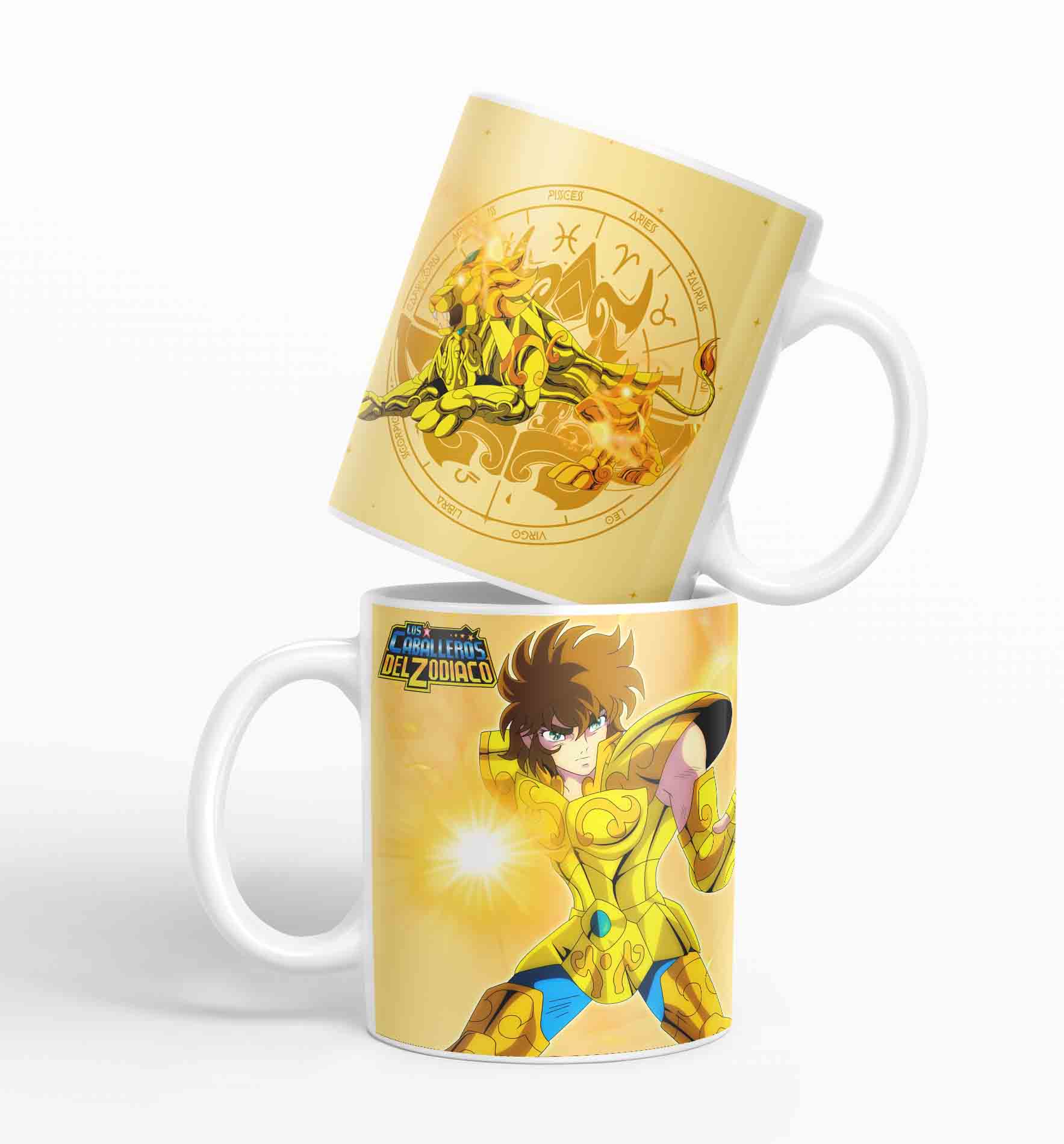 Taza Caballero Del Zodiaco - Leo Dorado D17 (320ml)