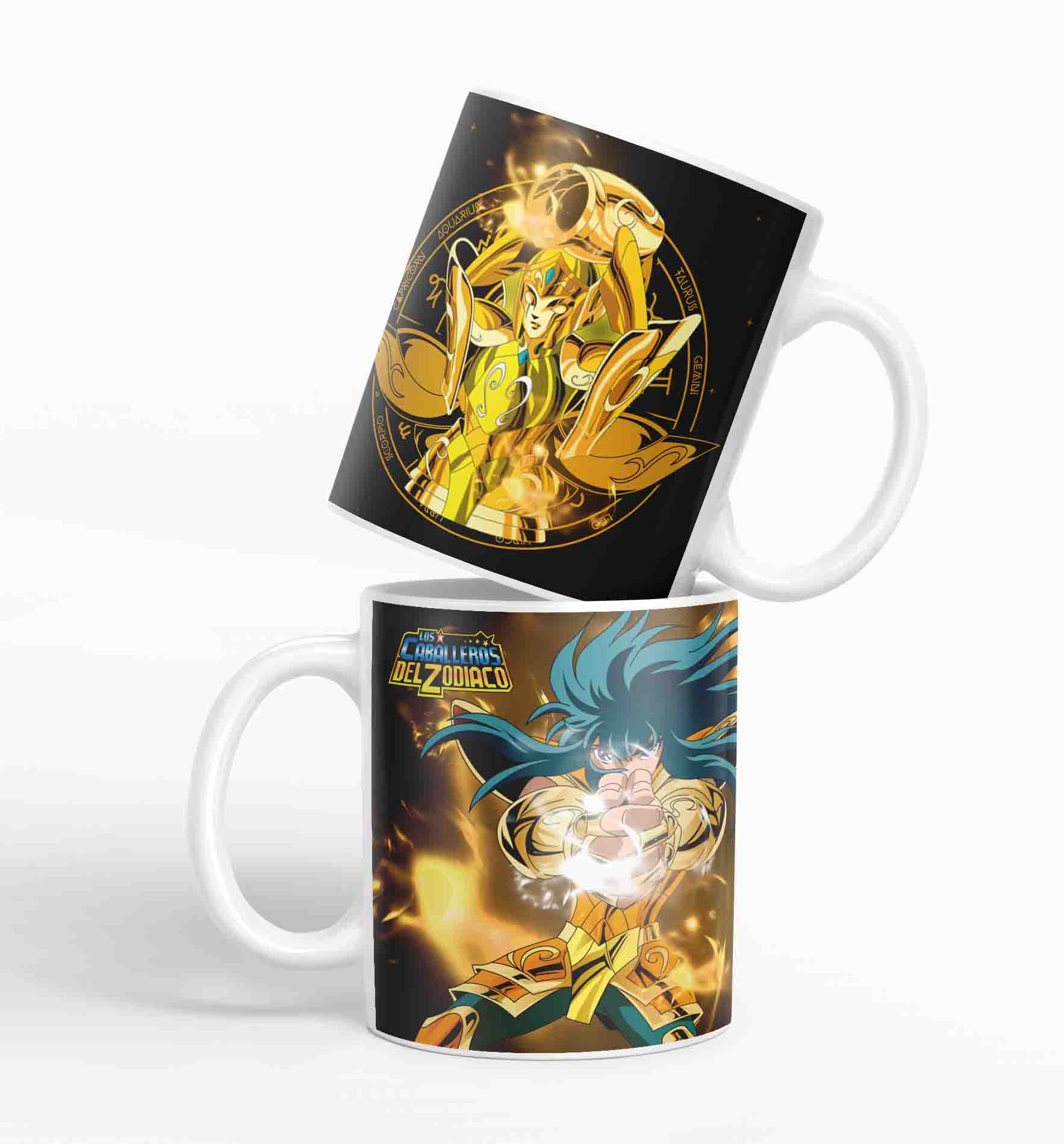 Taza Caballero Del Zodiaco - Acuario Negro D2 (320ml)