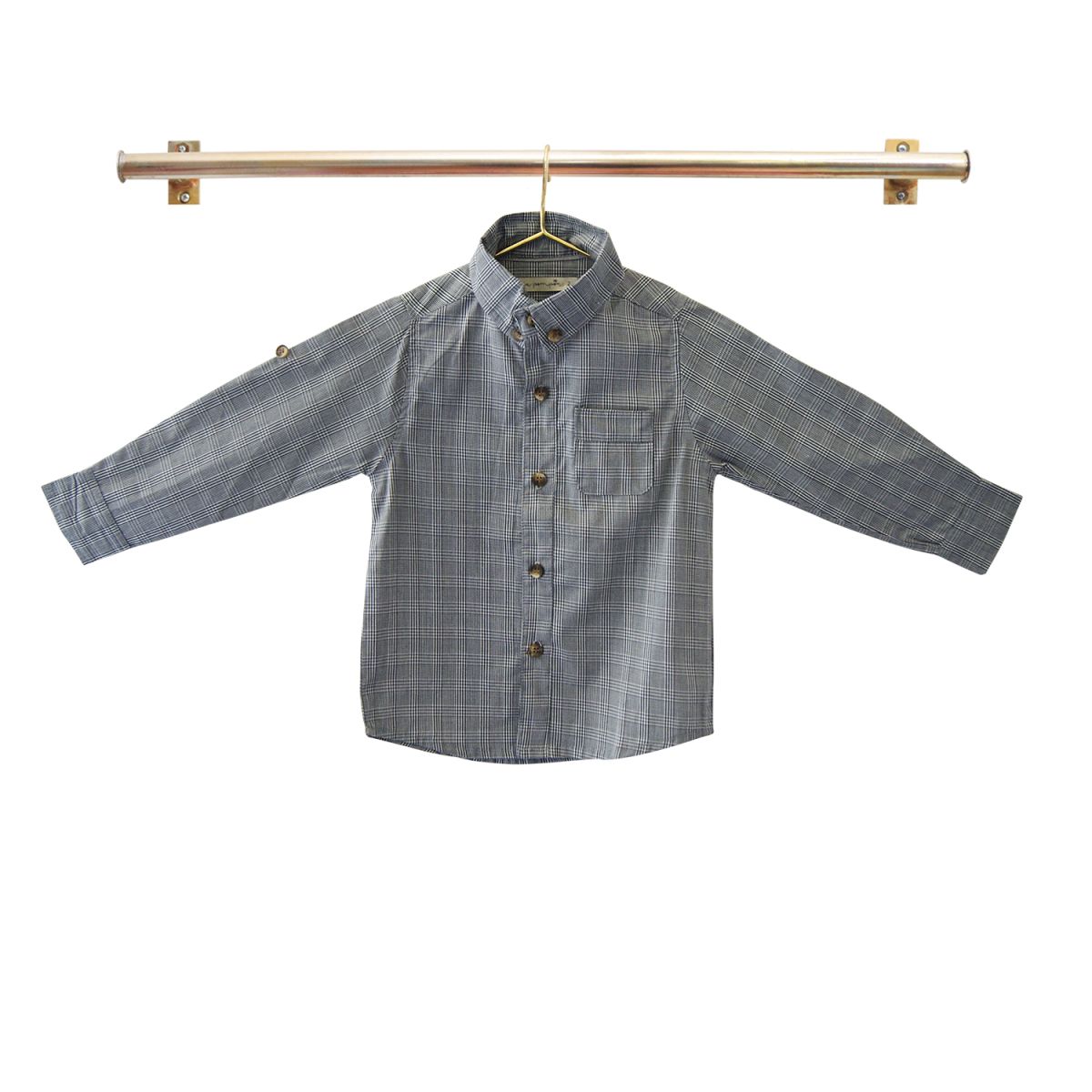 CAMISA CUADRILLE GRIS HOMBRE