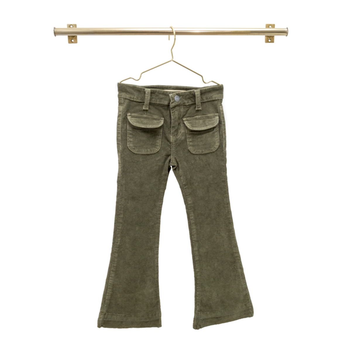 PANTALON FLARE COTELE VERDE