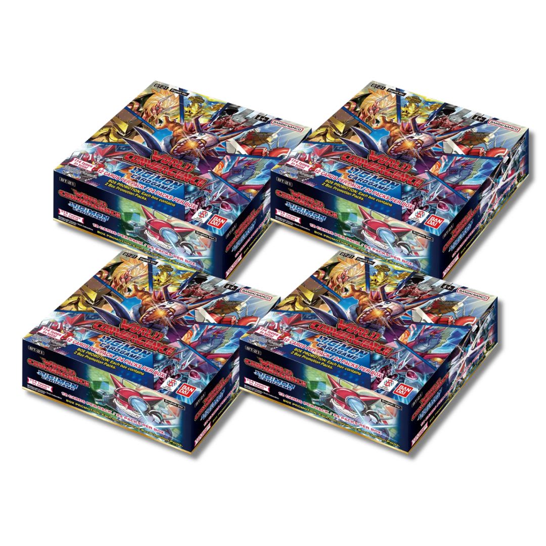 [COMBO] 4x Digimon Card Game: BT21 World Convergence Booster Display1