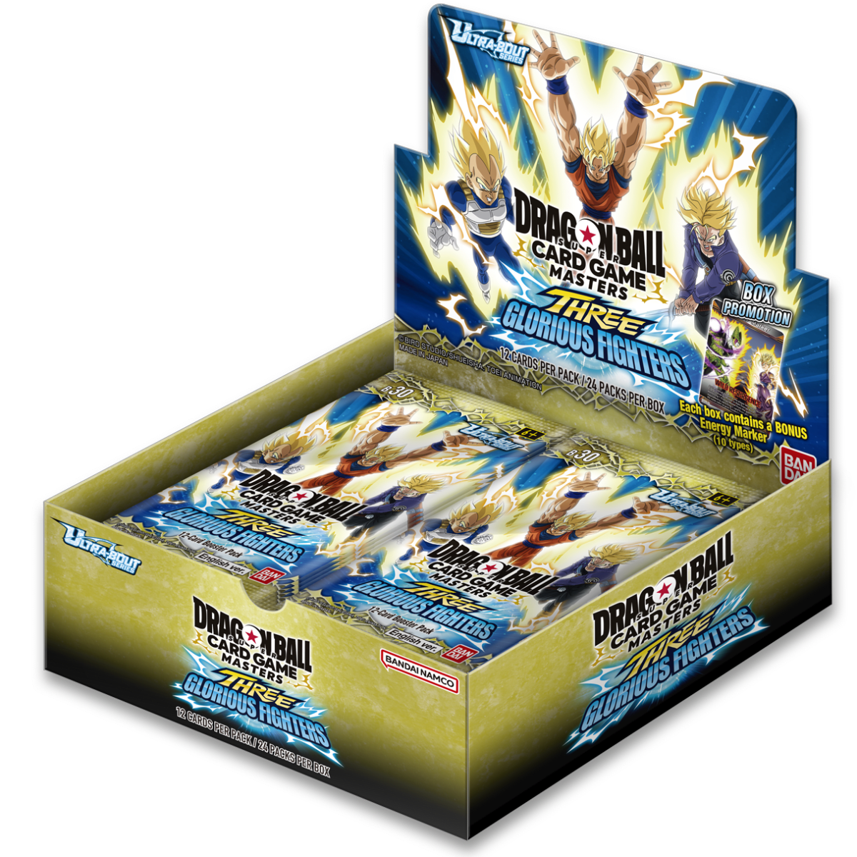 Dragon Ball Super Card Game Masters: B30 Three Glorious Fighters Booster Display1