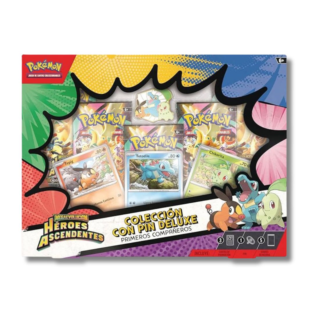 Pokémon: Héroes Ascendentes - Colección con Pin Deluxe Primeros Compañeros1