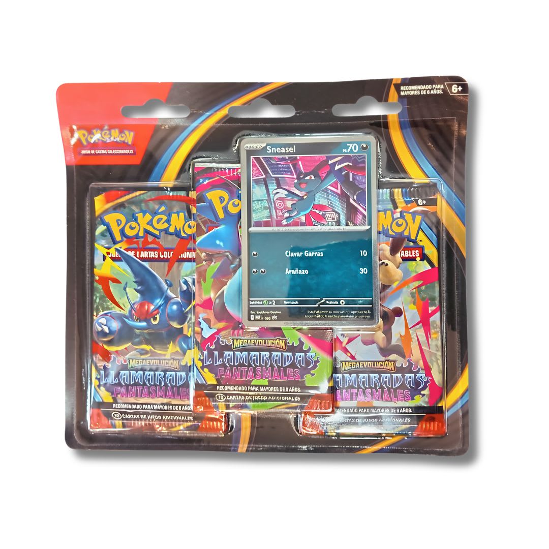 Pokémon: Megaevolución – Llamaradas Fantasmales Blíster de 3 sobres1
