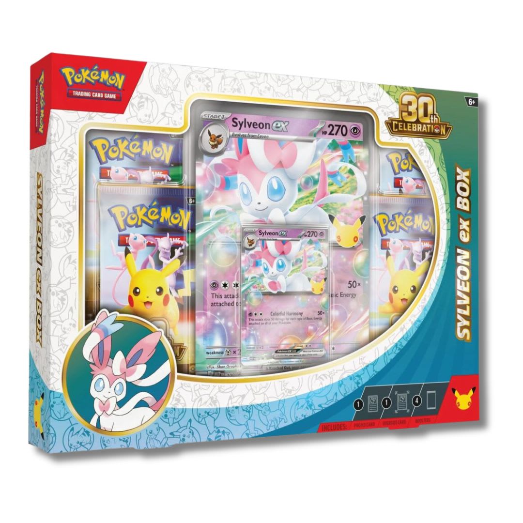 [PREVENTA] Pokémon TCG: 30th Celebration Pokémon ex Box—Sylveon ex & Greninja ex2