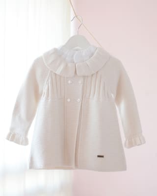 ABRIGO NIÑA TEJ HUESO