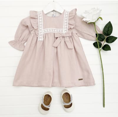 Vestido Lino rosa m/l