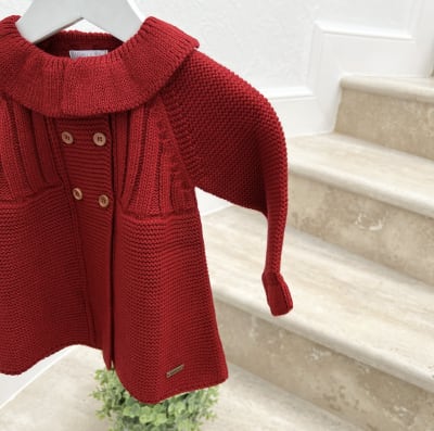 ABRIGO NIÑA TEJ ROJO