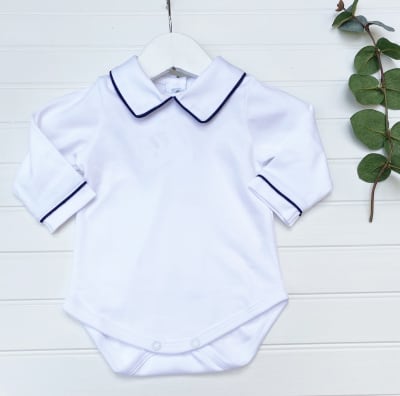 BODY NIÑO M/L RIBETE AZUL