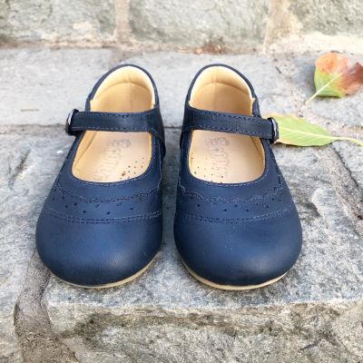 Zapato Mary Jane azul cuero3