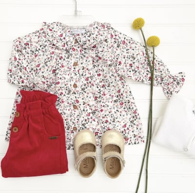 Blusa m/l flor roja