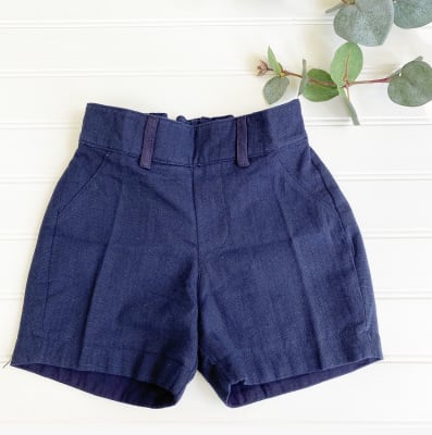 SHORT NIÑO LINO AZUL
