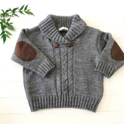 SWEATER SMOCKING NIÑO GRIS