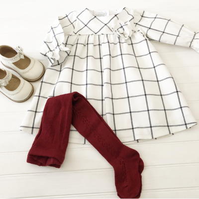 VESTIDO M/L ESCOC. CRUDO