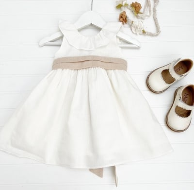 Vestido Anto lino cinto arena