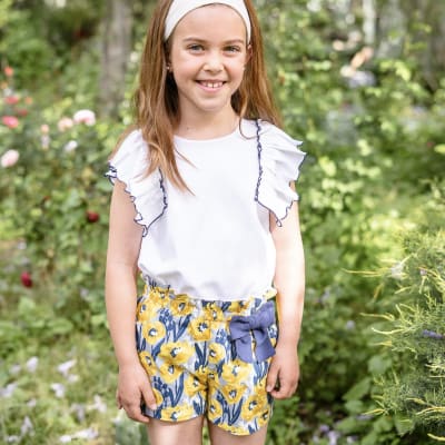 Short Flores amarillo