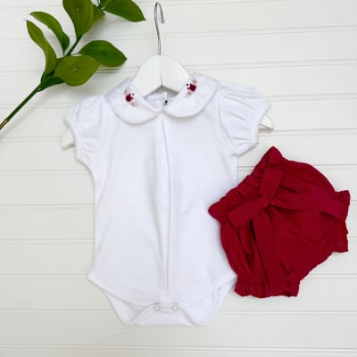 Body pima cuello BB bord rojo