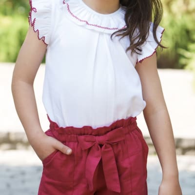 Polera Bobo bordada Roja