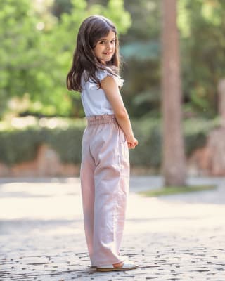 Pantalon Lino niña rosa