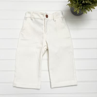 Pantalon cotele crudo