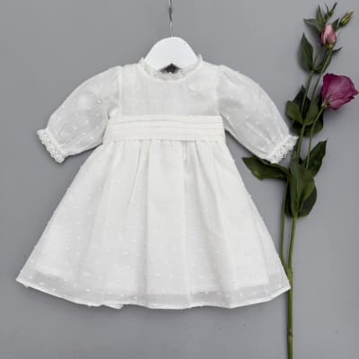 Vestido Jesu cinto blanco  ml1