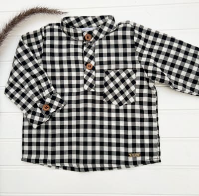 Camisa mao cuad negro1