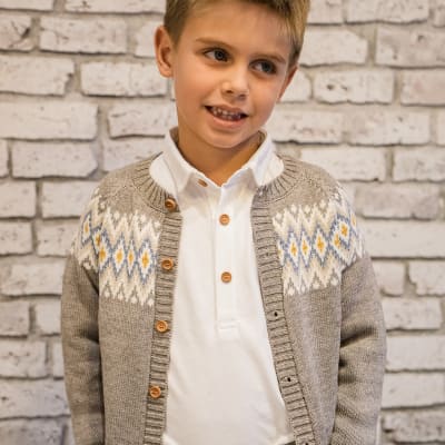 Chaleco niño dibujo marron5