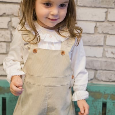 Jardinera niña cotele beige