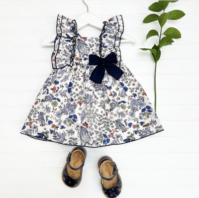 Vestido Flores Denim