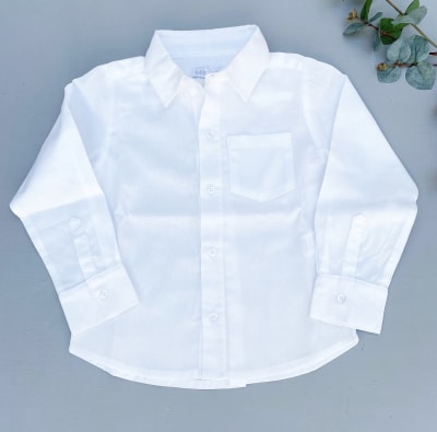 Camisa niño oxf ml blanca