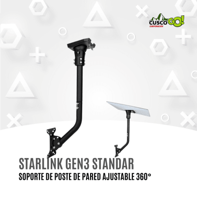 SOPORTE DE POSTE DE PARED PARA STARLINK GEN 3 AJUSTABLE 360° E INCLINACIÓN DE 60°1