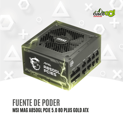 Fuente de Poder MSI MAG A850GL PCIe 5 850W 80 Plus Gold ATX1