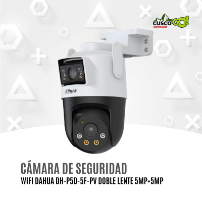 Cámara Wi-Fi Dahua DH-P5D-5F-PV Doble Lente 5MP para Exterior1