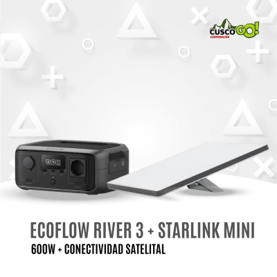 Combo EcoFlow River 3 (600W) + Starlink Mini – Energía portátil y conectividad satelital1
